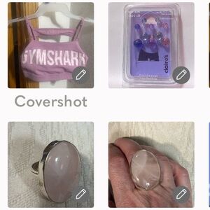 Gym🦈bra +NIP 5 Belly📍14G/1.6 MM acrylic+ Sterling 925 Statement💍sz9